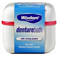 Wisdom Denture Bath - Caja para dentadura postiza con cesta de enjuague